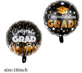 بالونة دائرة فويل لحفلة التخرج وجهين بعبارة congrats grad you did it